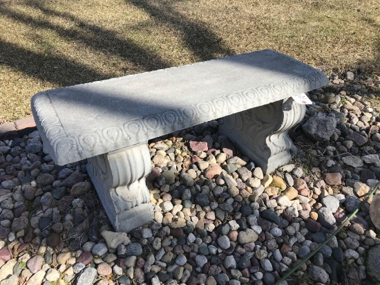 13"W x 40"L concrete 2-person bench. No shipping.