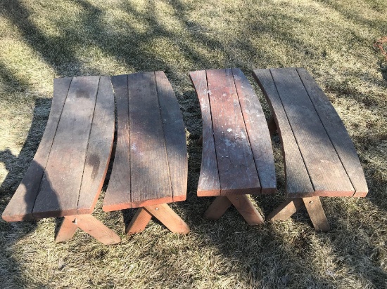 4 - 33 1/2" wooden benches. No shipping.
