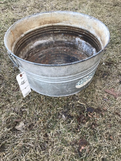 22" round galvanized wash tub.