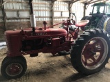 External restored (new paint), H Farmall, P.S., live hyd., 12.4x35 rear rubber