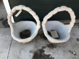 2 concrete outdoor baskets. No shipping.