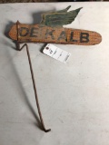 Metal antique dekalb corn sign.