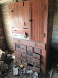 Vintage wayne's coating storage cabinet with 20 smaller pull-out compartments (one missing) and