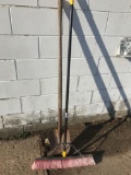 Push broom and sand shovel.