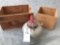 Dupont wooden box, another smaller wooden box, and a 1 gallon water jug