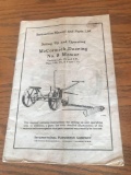 McCormick Deering number 9 mower manual