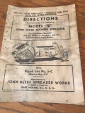 Model E John Deere manure spreader manual. Effective May 1937