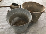 (2) Galu buckets and (1) Galu 1 gallon oil can