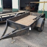 Single axle trailer, steel mesh floor with conversion to wire spool carrier/roller