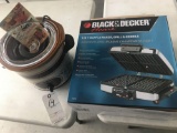 Black and Decker waffle maker and lidded crock-pot