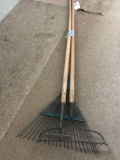 Garden hoe, garden rake, and leaf rake - NO SHIPPING