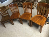 (4) mission style oak chairs - Excellent condition - NO SHIPPING