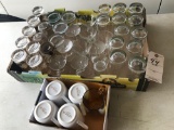 Box of Several glass glasses, Servits and Gevalia coffee cups - NO SHIPPING