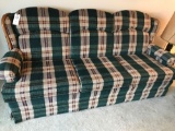 Mastercraft 3-cushion sofa w/ wood trimming - NICE - NO SHIPPING