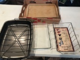 Pyrex clear glass baking dish, Smoke vault, Metal drip pan (Shipping available)
