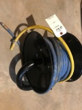 Wall mounted retractable air hose, 3/8'' rubber hose, approx. 50' long