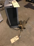 Eagle for a flag pole and a Lasko portable heater