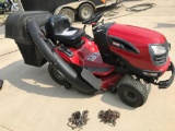 2010 Sears Craftsman riding lawn mower, hydrostat, 42'' cut, rear double bag bagger, chains, extra