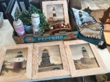 (4) Lighthouse pictures, Tapestry (Shipping available)