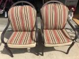 (2) Stationary patio chairs w/ cushions