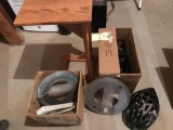 Wooden TV tray, Biker?s helmet, bike accessories, Power cord, Lazy Susan bearing 12''