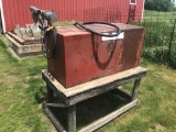 100 gallon rectangle fuel tank with 12 volt electric motor.