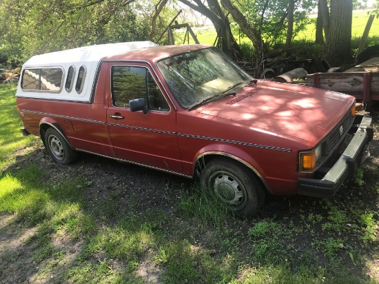 1982 Volkswagon Rabbit LX Pickup, reg. cab, topper, 4 spd., a/c, 4 cyl, 444,490 miles