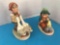 Hummel Figurines, 47 3/0 Goose Girl, TMK 3 and 63 Singing Lesson, TMK 3.