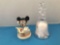 Hummel Figurines, 17-219 /0 Mickey Mouse, TMK 7 and Mickey Mouse Crystal Bell.