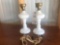 (2) Bedroom Lamps, White Milk Glass