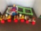 (3) Fisher Price Pull Toys and Toy Lawn Mower