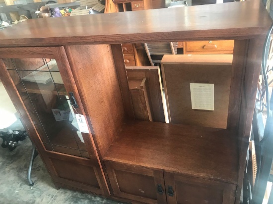 Entertainment Cabinet with Glass Doors. 17" x 52" x 49". Pick Up Only