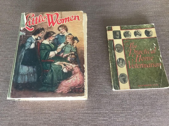 Books. "Little Women" and "The Practical Home Veterinarian.