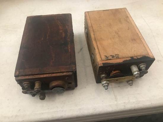 (2) Old Ford Model "T" Wooden Ignition Coils
