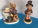 Hummel Figurines, 306 - Little Bookkeeper, 1955 TMK 3 and 131 Street Singer, TMK 5.