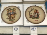 Hummel Plates 270 Apple Tree Boy, 1977 and 271 Happy Pastime,1978.