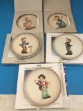 Hummel Mini Plates, 1984, 1986, 1987, 1988, and 1989.