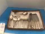 Vintage Silverware Set for 12, Silver-plate