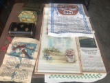 Vintage Storage Boxes and Old Roll Up Calendars