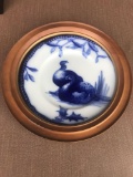 Turkey Plate, Flow Blue. P 799 PG Doulton Burslem, England.