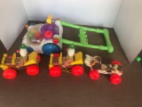 (3) Fisher Price Pull Toys and Toy Lawn Mower