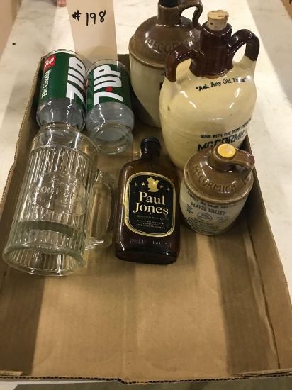 ASST BEVERAGE BOTTLES & CROCK JUGS