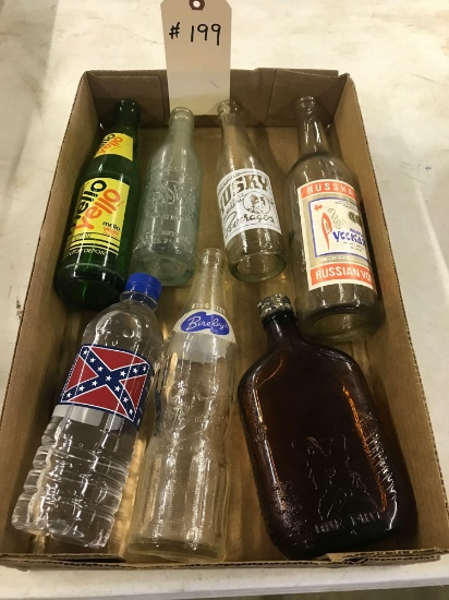 ASST BEVERAGE BOTTLES inc. HUSKY RUSSKAYA DIXIE