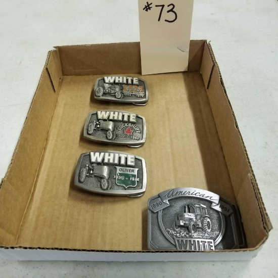 ASST WHITE BELT BUCKLES