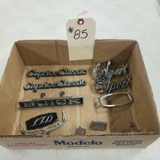 ASST CAR EMBLEMS BUICK , SPORT, CAPRICE CLASSIC