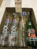 ASST BEVERAGE BOTTLES inc. PEPSI 7-UP DIX