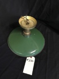 GREEN ENAMEL OUTDOOR LIGHT FIXTURE