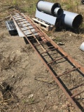 Pallet of steel ladders and misc. tubing w/ various sizes and lengths.