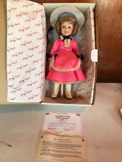 Shirley Temple doll in original box w/ stand "Little Colonel" - Authenticity by Danbury Mint. SN: