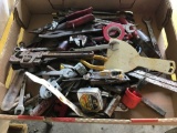 Various Hand tools, pipe wrenches, Tin Snips (some rust)